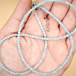 Krystal halskde med Facetslebne Perler 