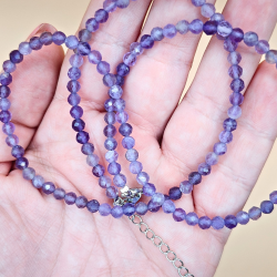 Krystal halskde med Facetslebne Perler 