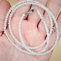 Krystal halskde med Facetslebne Perler 