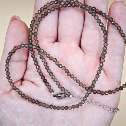 Krystal halskde med Facetslebne Perler 