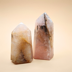 Rosakvarts og Golden healer Trne