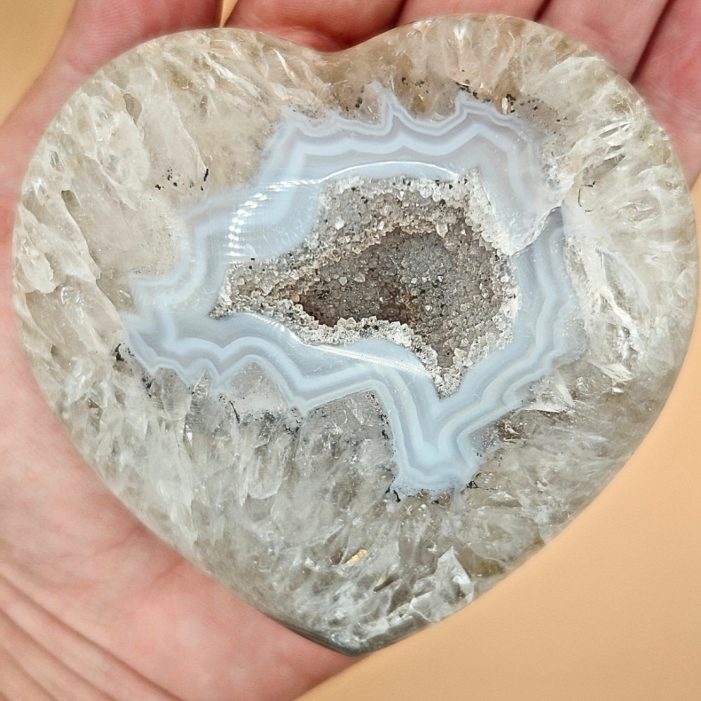 Agat Hjerte Druzy