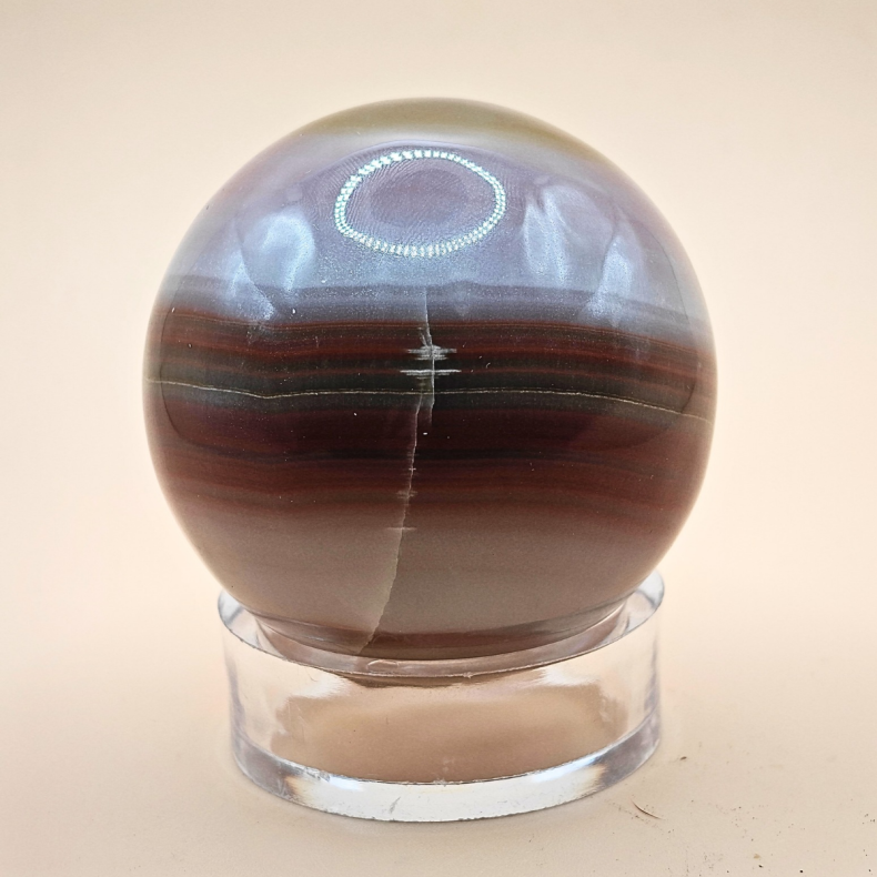 Pink Stribet Onyx Kugle