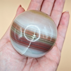 Pink Stribet Onyx Kugle