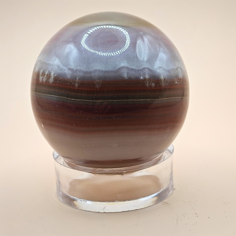 Pink Stribet Onyx Kugle