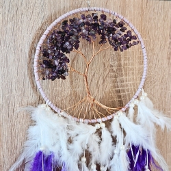 Drmmefanger med Livets Tr  Ametyst &amp; Perler