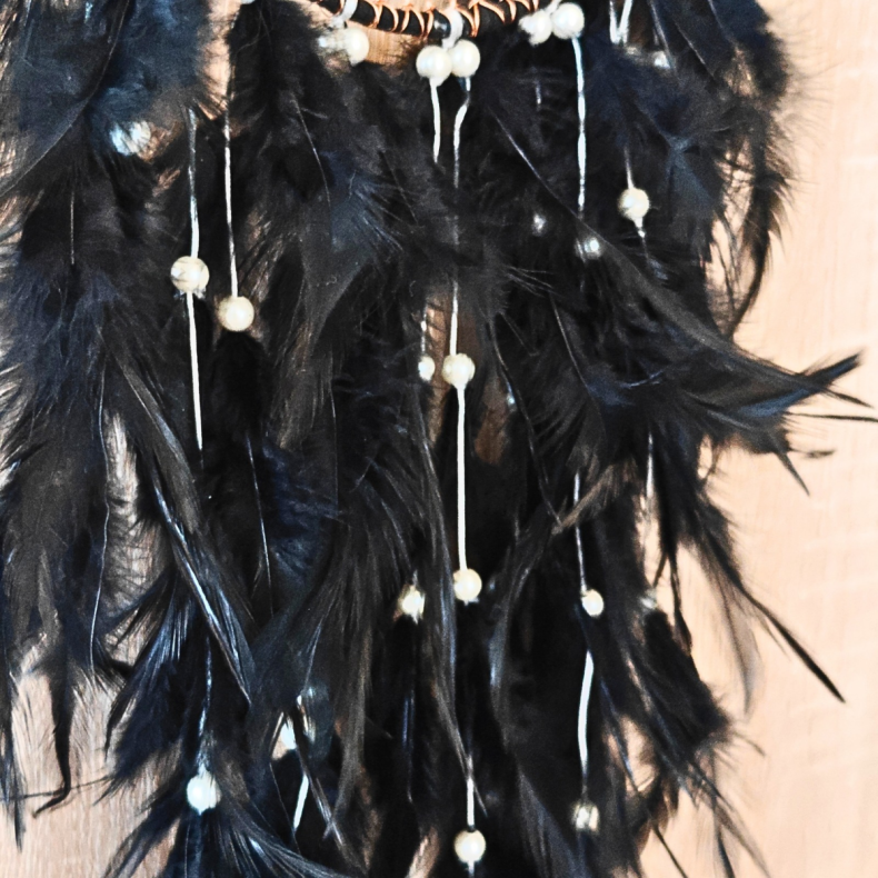 Dr�mmefanger med Livets Tr� � Sort Obsidian &amp; Perler