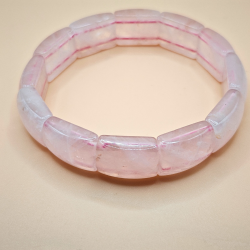 Rosa Kvarts Armbnd Bred Perle