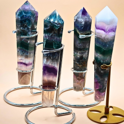 Regnbuefluorit Stav med Holder 