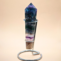 Regnbuefluorit Stav med Holder 