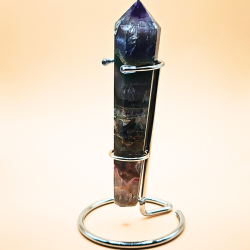 Regnbuefluorit Stav med Holder 