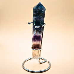 Regnbuefluorit Stav med Holder 