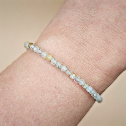 Guldrutil Kvarts Armbnd  Facetslebet