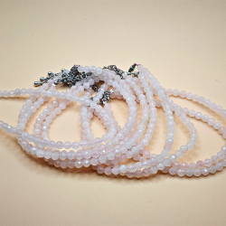 Rosakvarts Armbnd  Facetslebet 