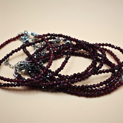 Rd Granat Armbnd  Facetslebet