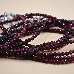 Rd Granat Armbnd  Facetslebet