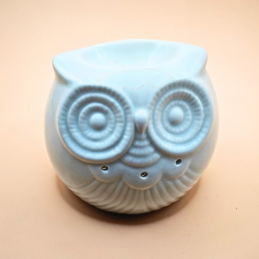 Olie- og voksbr�nder � Hvid Ugle i keramik