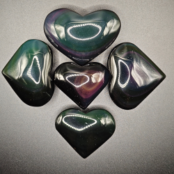 Regnbue Obsidian hjerter 