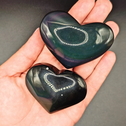 Regnbue Obsidian hjerter 