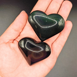 Regnbue Obsidian hjerter 