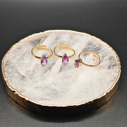 Forgyldt Ring med Ametyst 