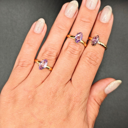 Forgyldt Ring med Ametyst 