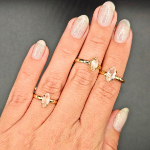 Forgyldt Ring med Rosakvarts 