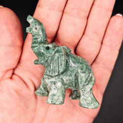 Elefant figur i Grn Jaspis