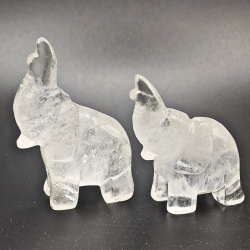 Elefant figur i Klar Kvarts 