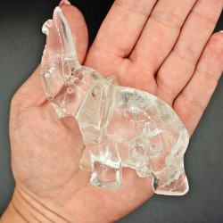 Elefant figur i Klar Kvarts  fra Brasilien