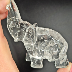 Elefant figur i Klar Kvarts  fra Brasilien