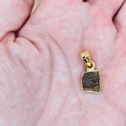 Moldavit Vedh�ng Forgyldt