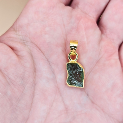 Moldavit Vedh�ng Forgyldt