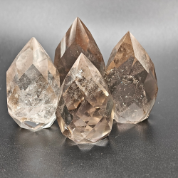 Facetterede Drber i Rgkvarts, 55-65 gram