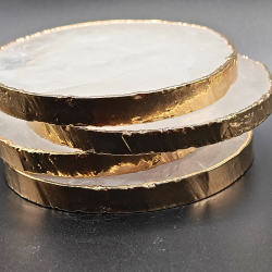 Klar Kvarts Bordskner med Guldkant  Brasilien