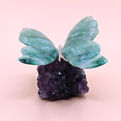 Sommerfugl p Ametystklynge  Grn Kvarts eller Pakistansk Onyx