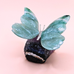 Sommerfugl p Ametystklynge  Grn Kvarts eller Pakistansk Onyx
