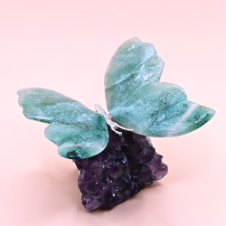 Sommerfugl p Ametystklynge  Grn Kvarts eller Pakistansk Onyx