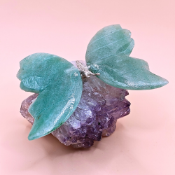 Sommerfugl p Ametystklynge  Grn Kvarts eller Pakistansk Onyx