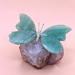 Sommerfugl p Ametystklynge  Grn Kvarts eller Pakistansk Onyx