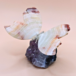 Sommerfugl p Ametystklynge  Grn Kvarts eller Pakistansk Onyx