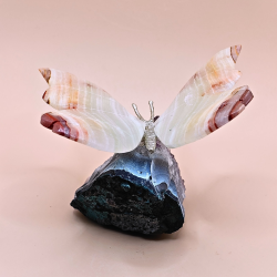 Sommerfugl p Ametystklynge  Grn Kvarts eller Pakistansk Onyx