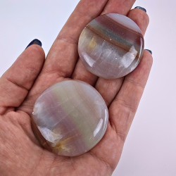 Pink Stribet Onyx (Calcit) Disc � Pakistan