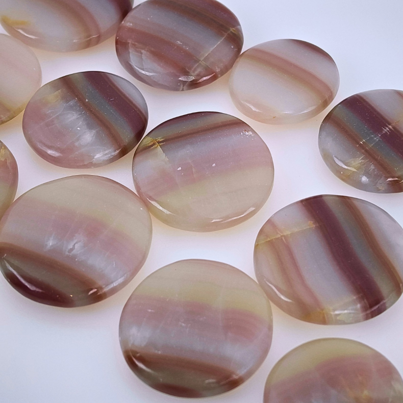 Pink Stribet Onyx (Calcit) Disc � Pakistan