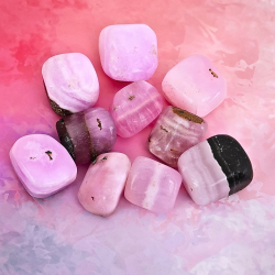 Pink Aragonit H�j Kvalitet Lommesten