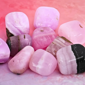 Pink Aragonit H�j Kvalitet Lommesten