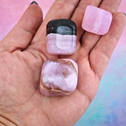 Pink Aragonit H�j Kvalitet Lommesten