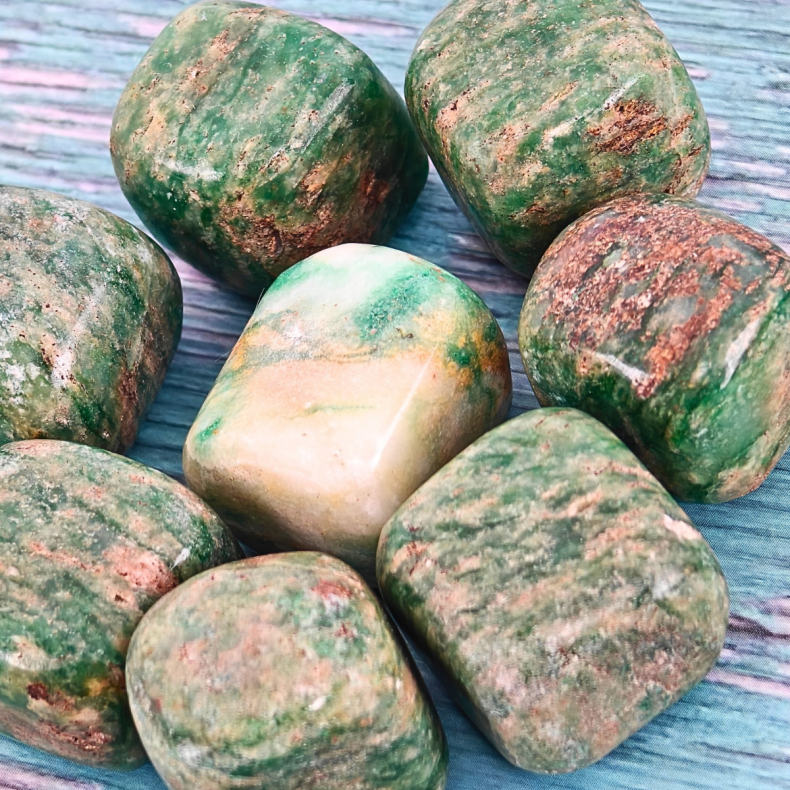 Gr�n Aventurin Calcit Lommesten