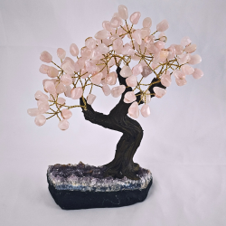 Rosa Kvarts Tr� p� Ametyst Klynge � Elegant og Harmonisk Figur (1,6 kg)