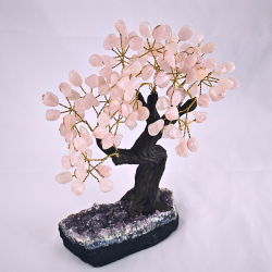 Rosa Kvarts Tr� p� Ametyst Klynge � Elegant og Harmonisk Figur (1,6 kg)